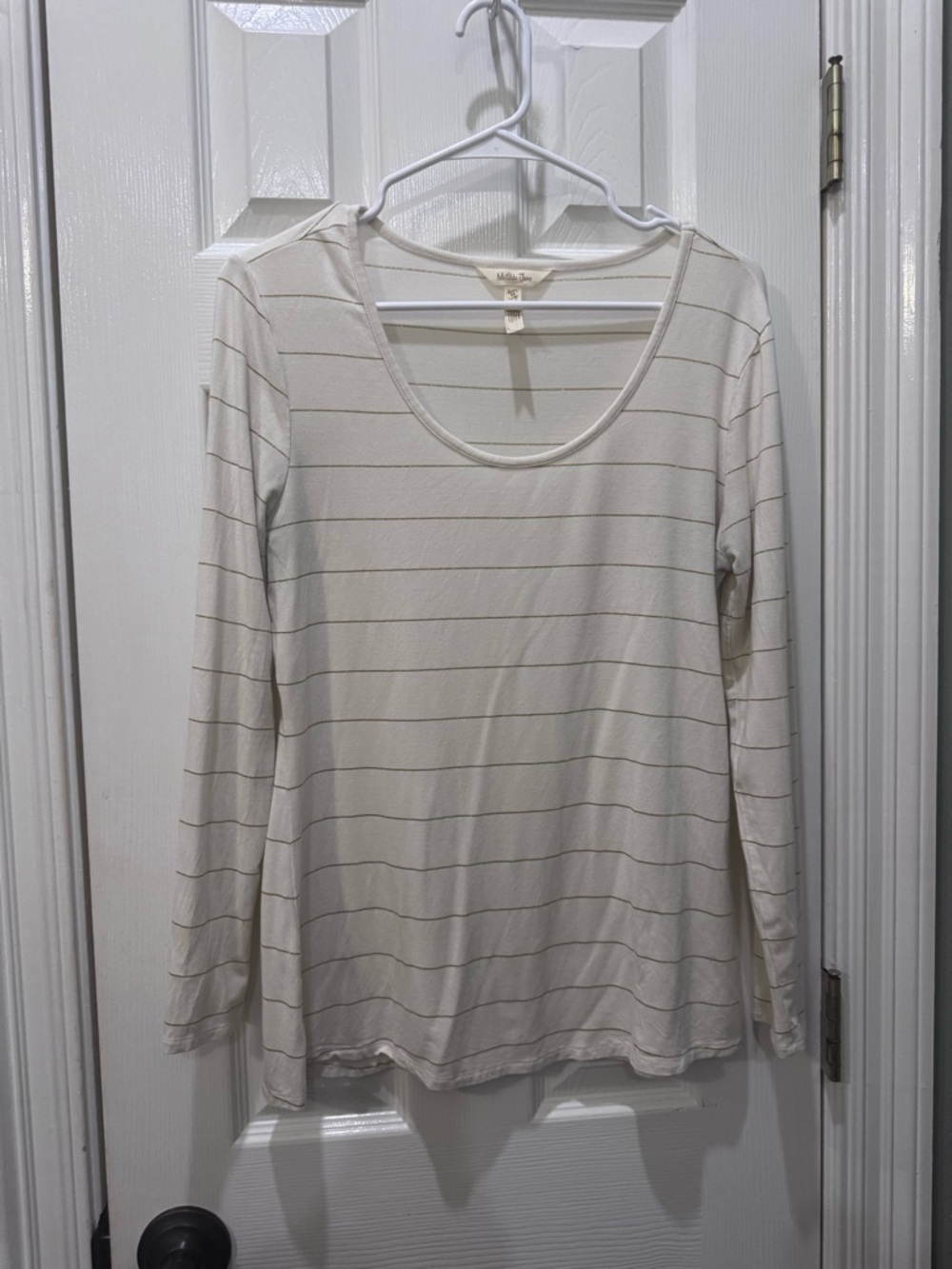Matilda Jane Cream Striped Long Sleeve Scoop Neck Tee